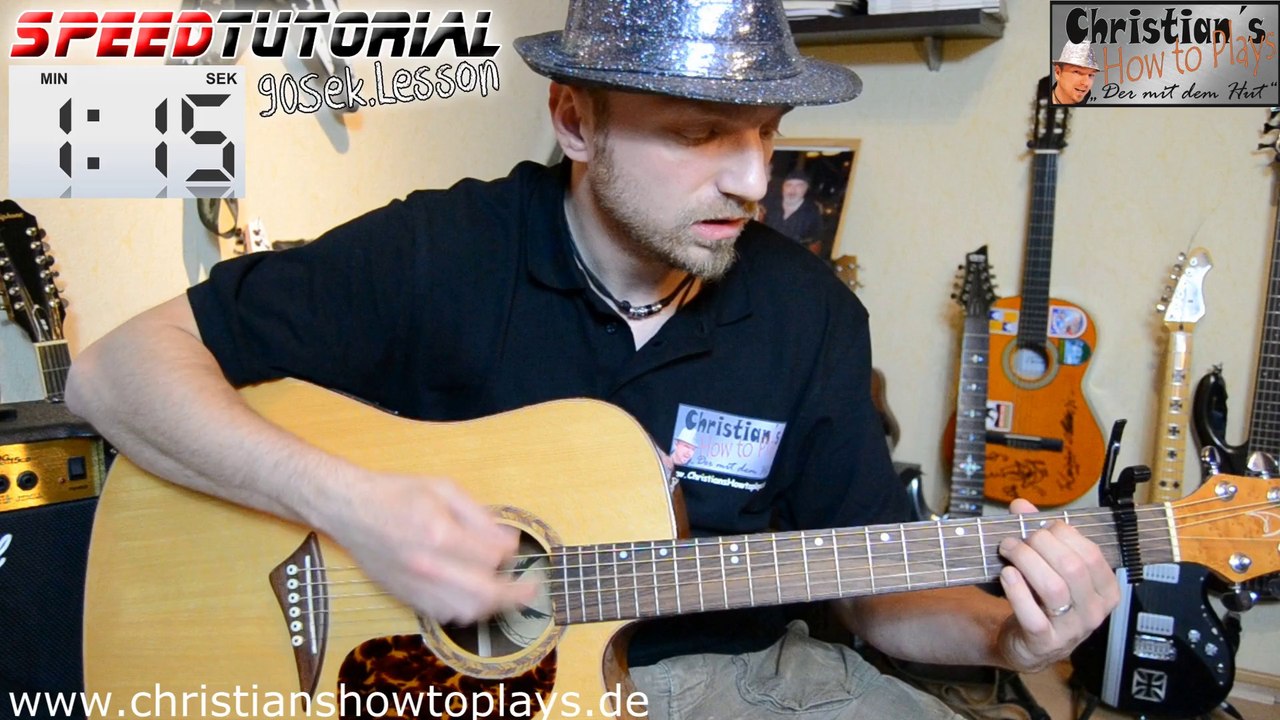 Speedtutorial 90 Sek. Lesson Happy Pharrell Williams  Deutsch Gitarren Tutorial