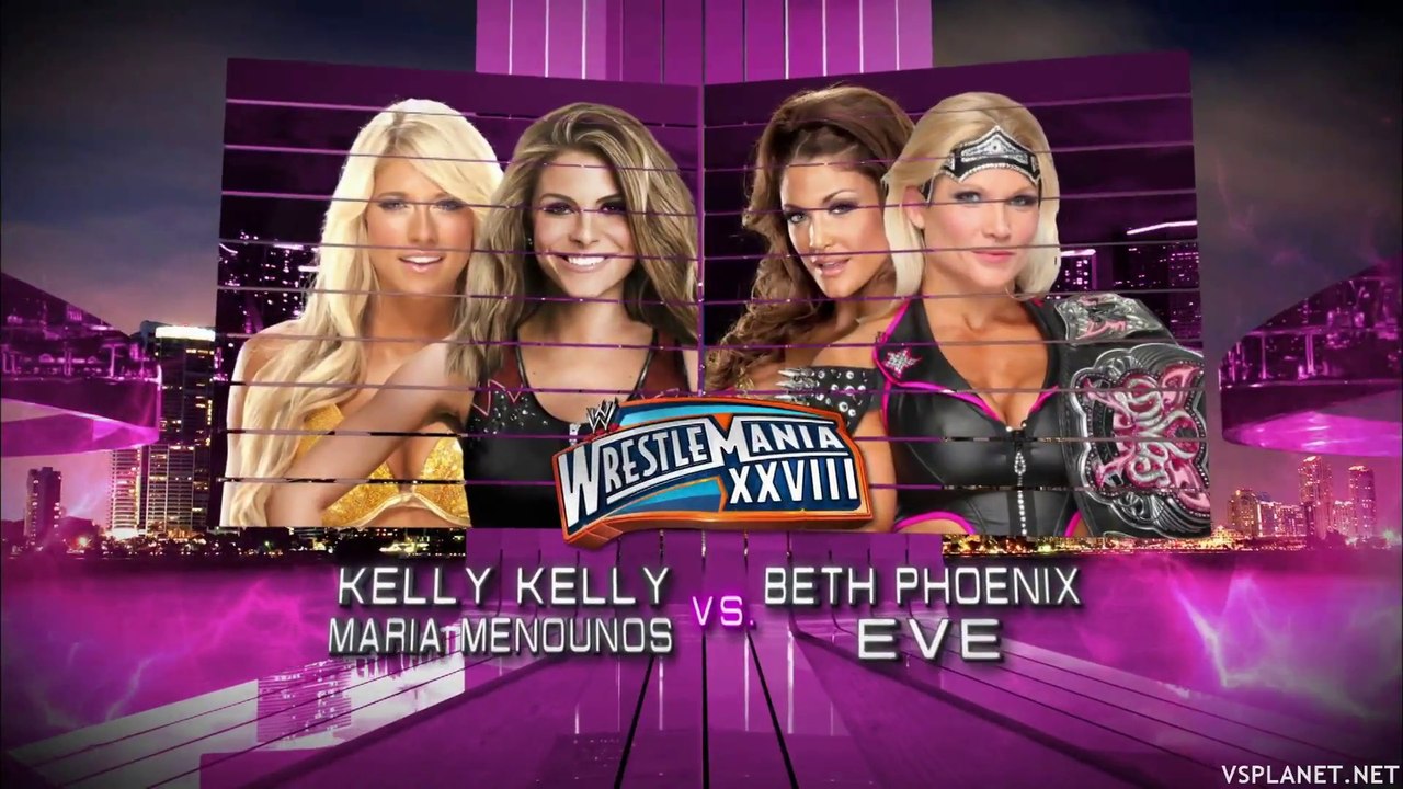 Kelly Kelly & Maria Menounos vs Beth Phoenix & Eve Torres - WrestleMania XXVIII