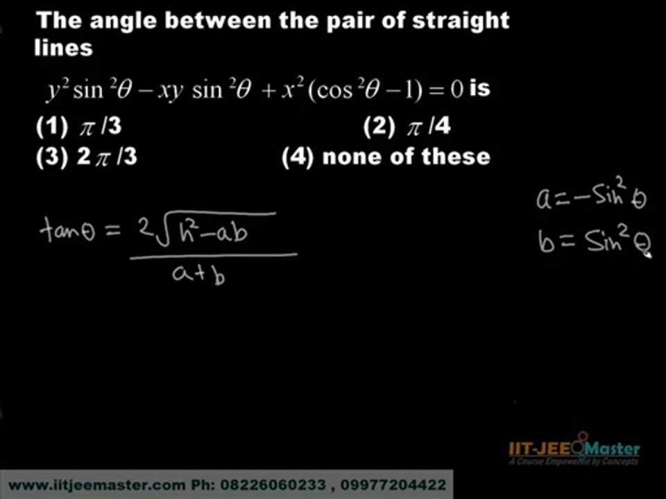 AIEEE Maths Solutions AIEEE Tutorial on Lines3