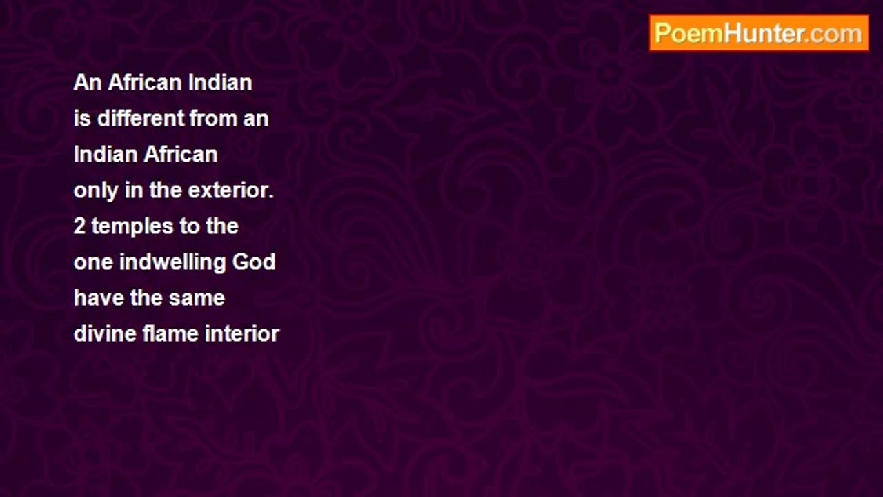 Saiom Shriver - African Indian Indian African