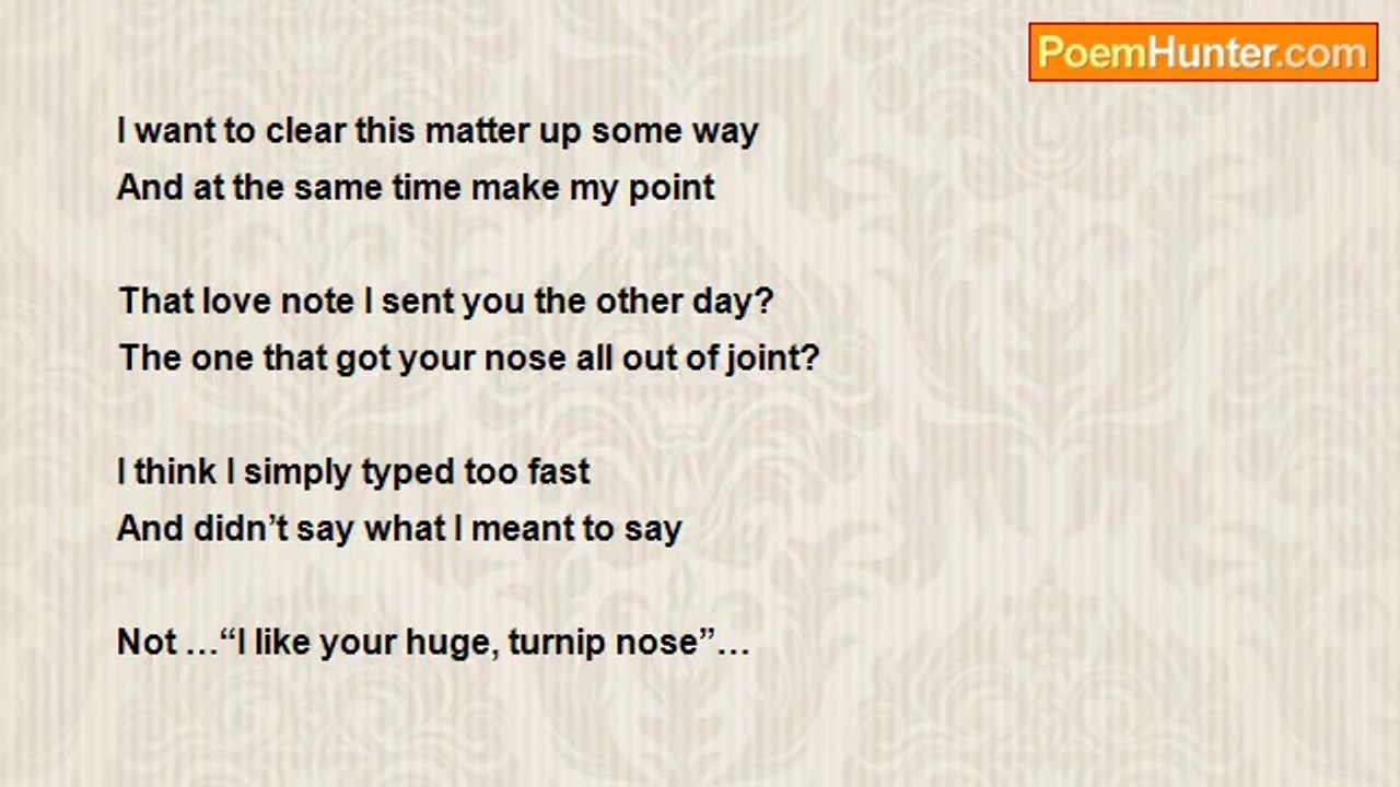 David Whalen - A freudian slip (who nose?)