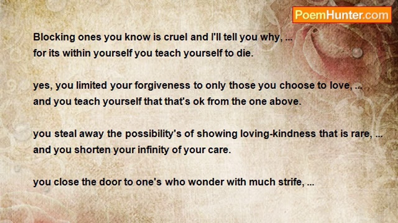 Esther Ayala - Blocking is Unspeakable Cruel