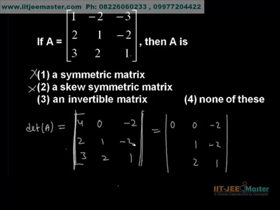 iit jee mains advance maths problem solving by concepts tricks shortcuts, Matrices
