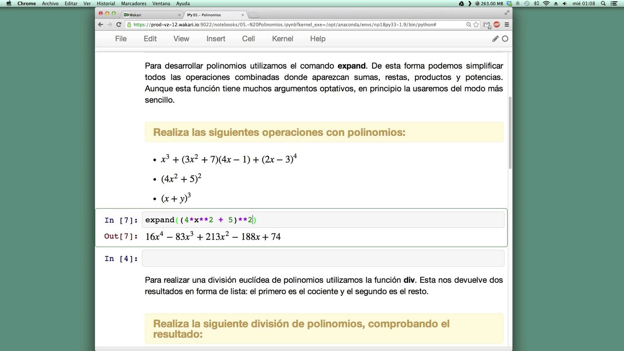 05 Python y Matemáticas. Polinomios