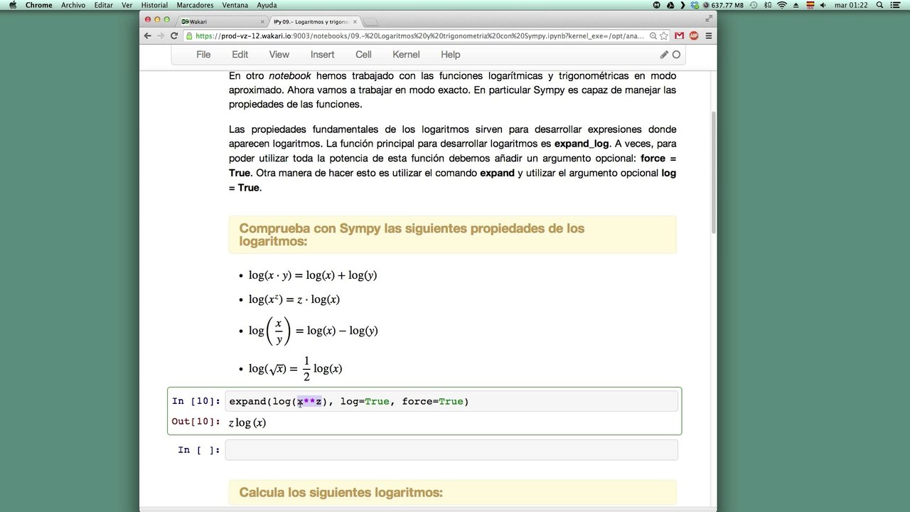 09 Python y Matemáticas. Logaritmos y trigonometría