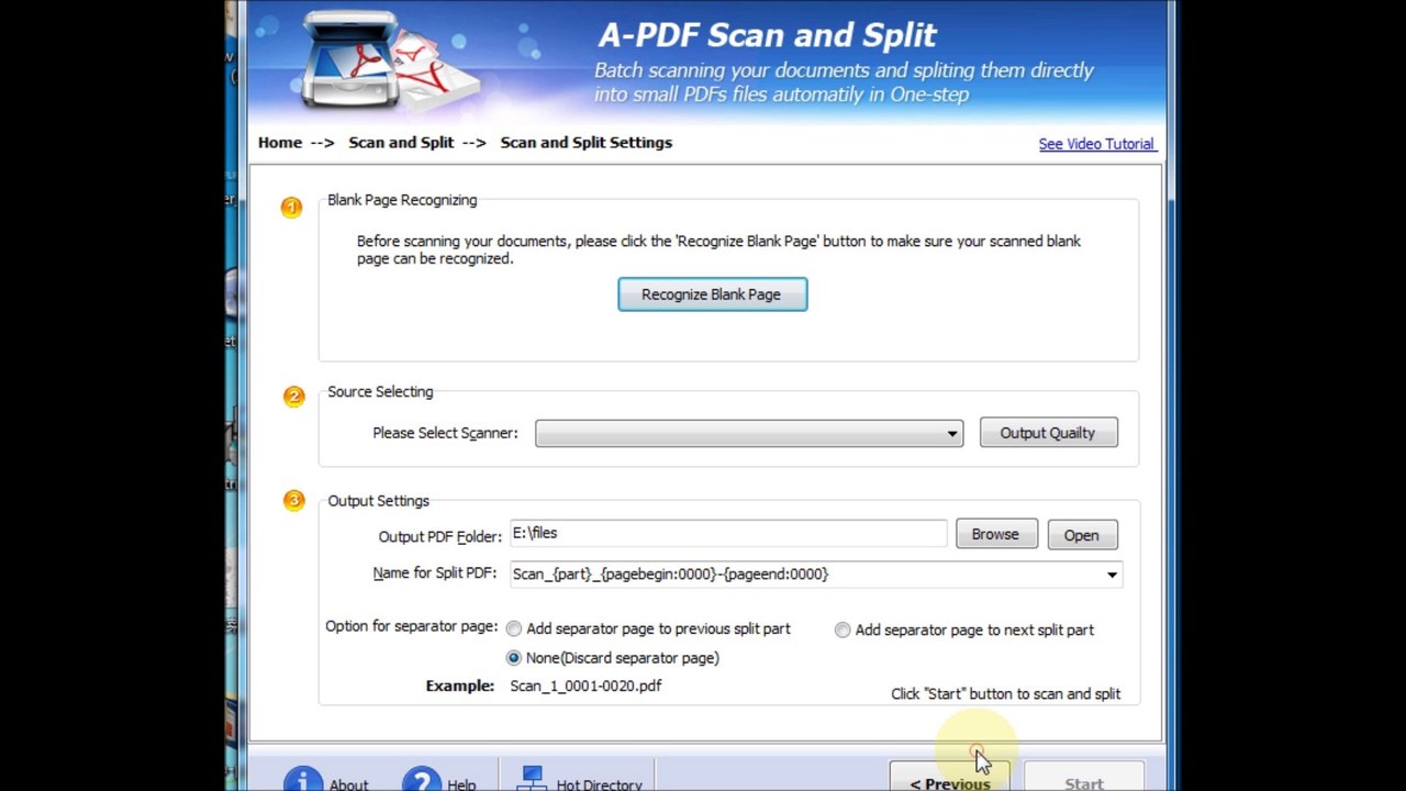 A-PDF Scan and Split - scan paper document and split them into pdf files based on barcode