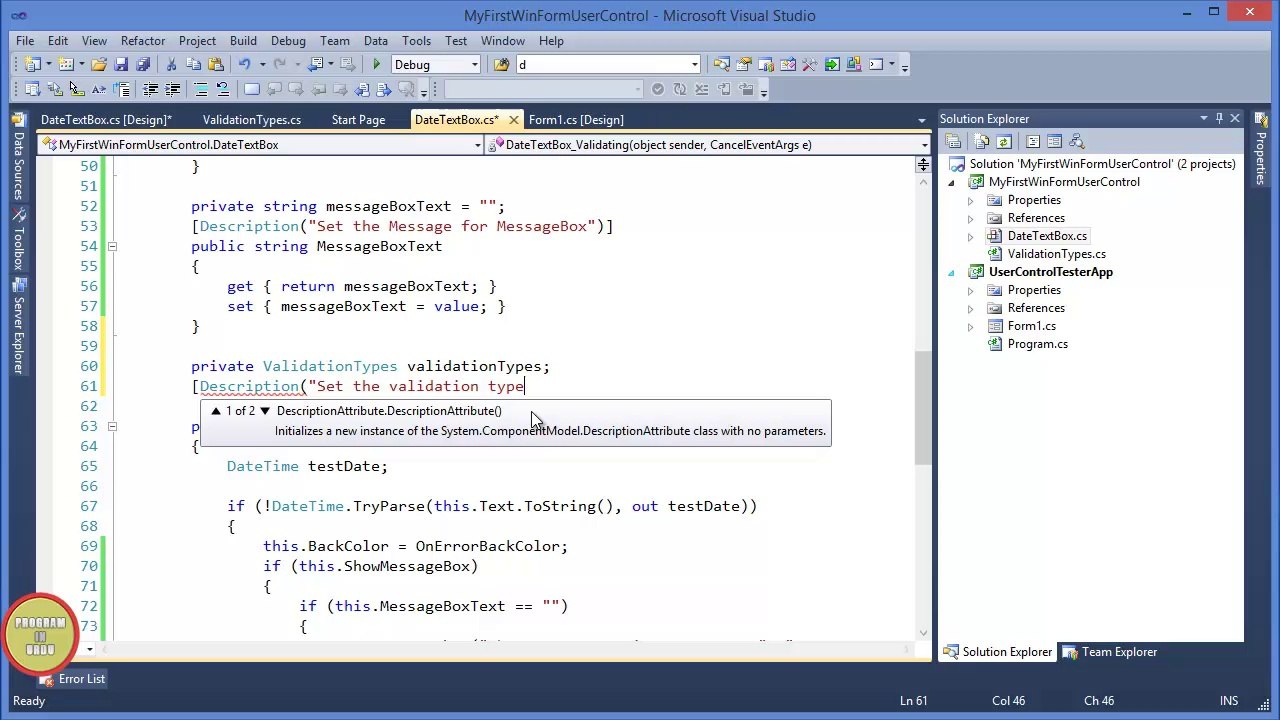 C# Create Custom WinForm Controls In Urdu - More Properties and Customization (Video 2)