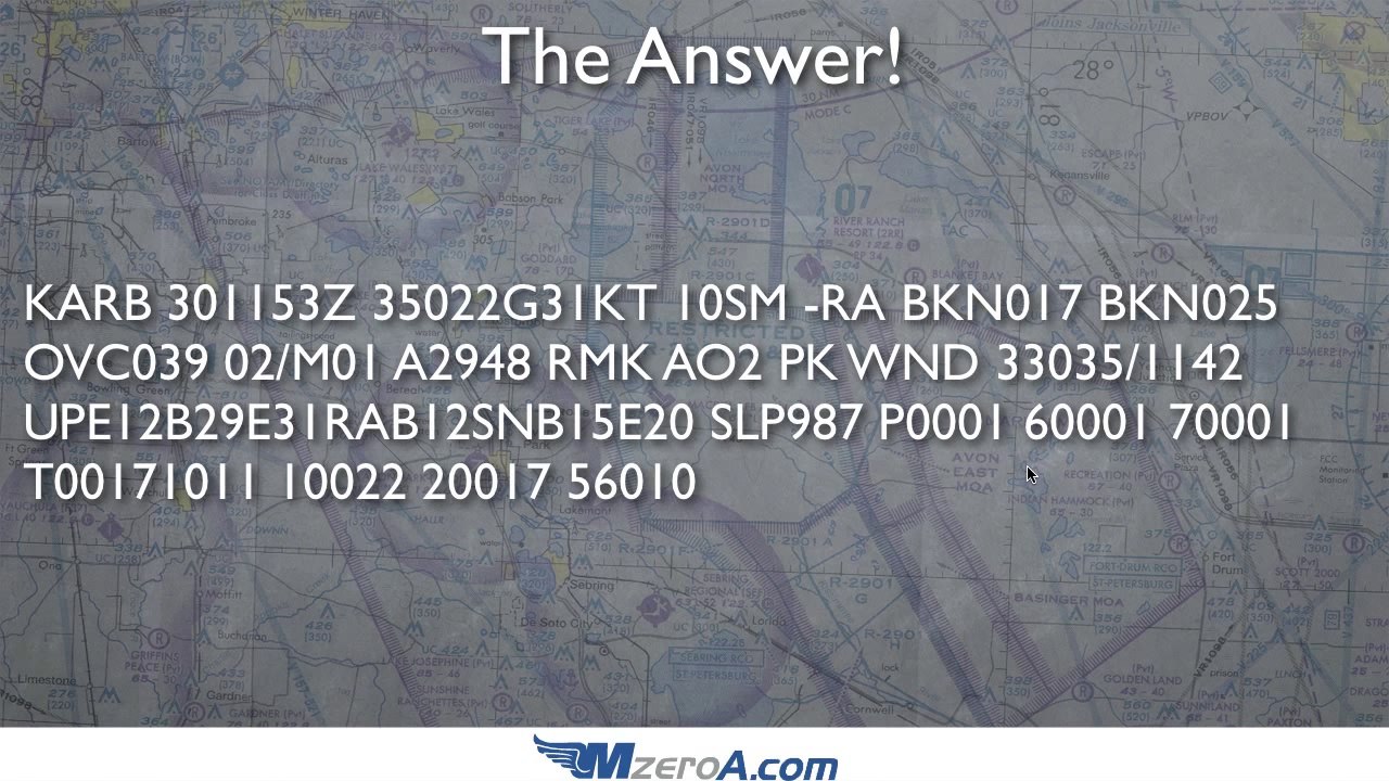 Decoding METAR Quiz - Answer Video