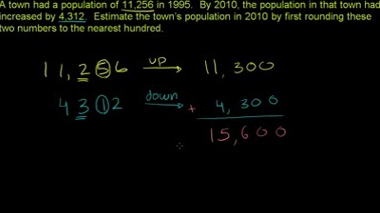 Dev Math 19 - Rounding to Estimate Sums 2 جمع کیلیے رائونڈ