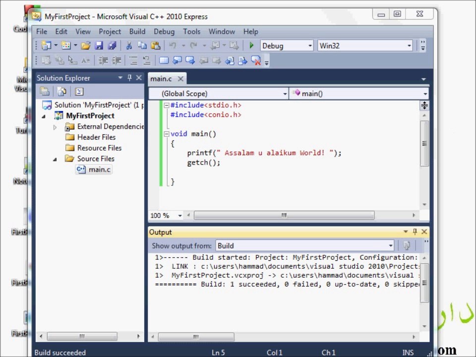 06 First Program in VisualC++ - Basic Programming in C (Urdu)