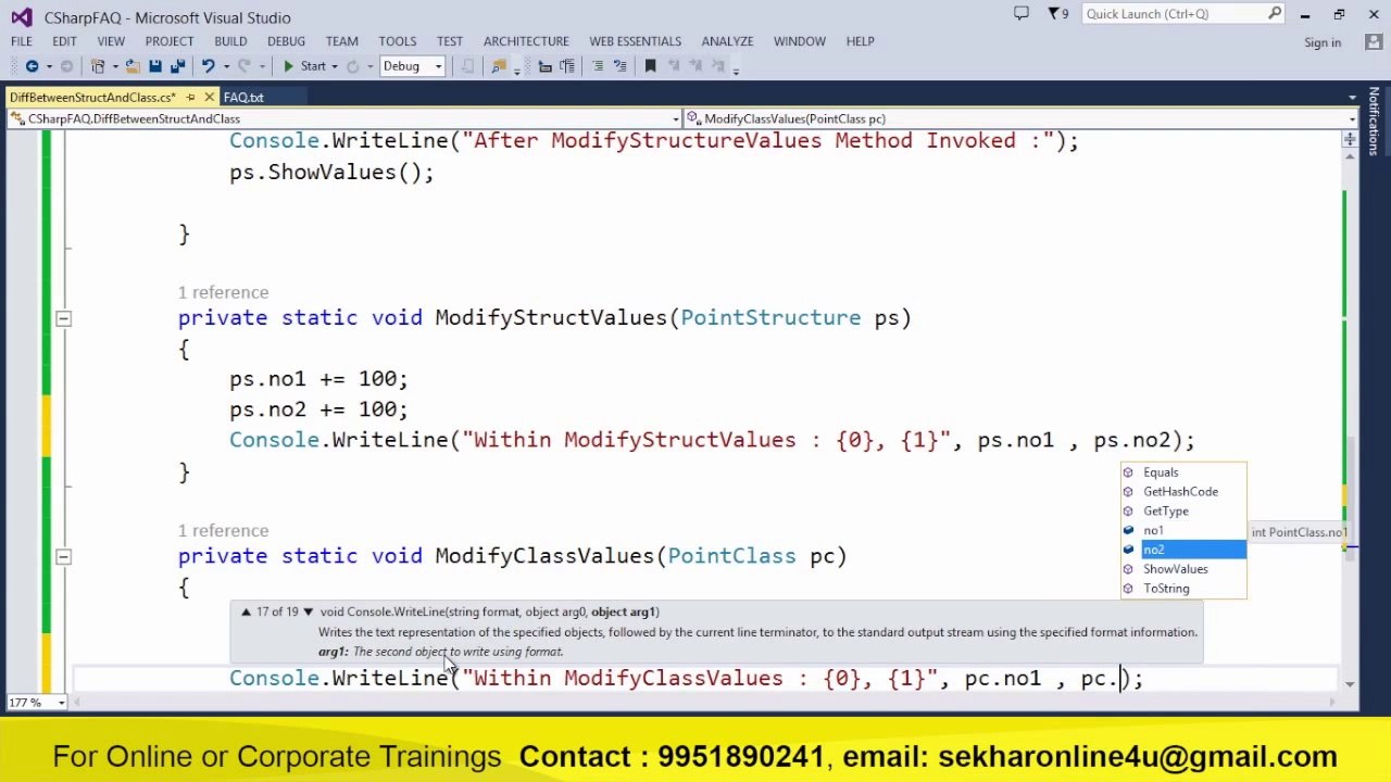 Difference between struct and class in C#