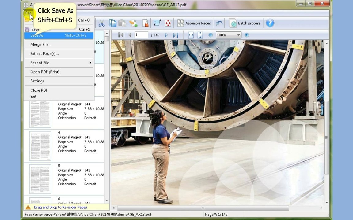 How can I reverse all pages in a PDF file?