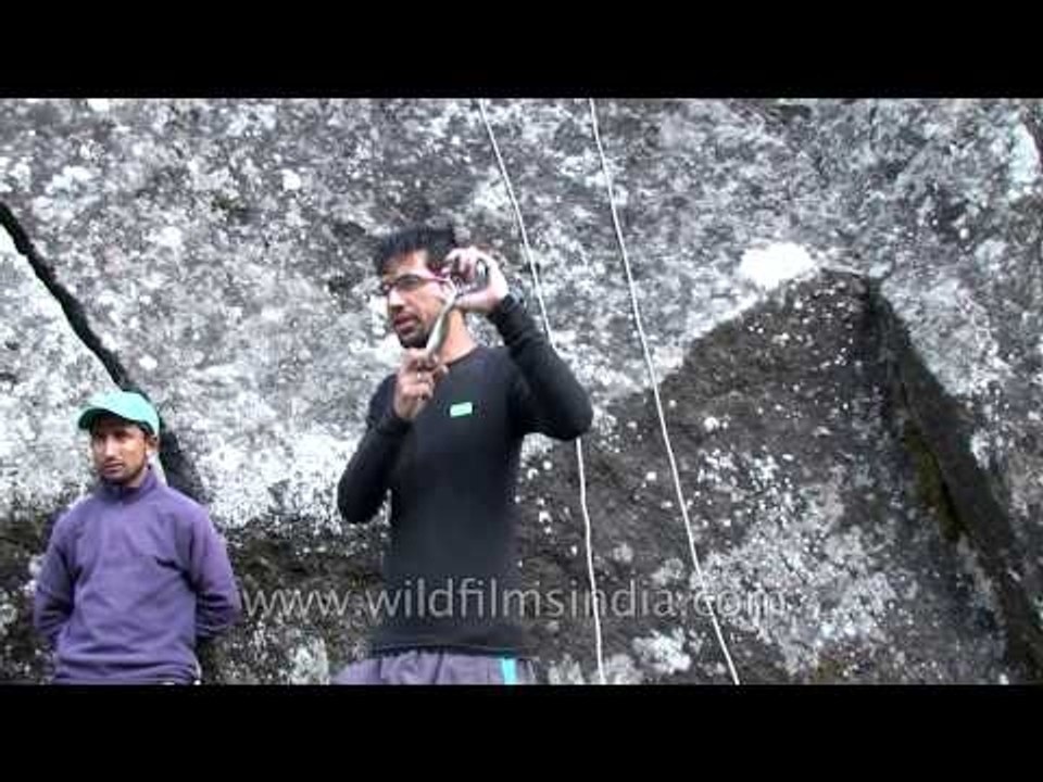 This is how harness being used for rock climbing