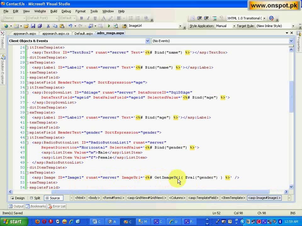 asp.net tutorial in c#(sharp) in hindi-urdu tutorial 13