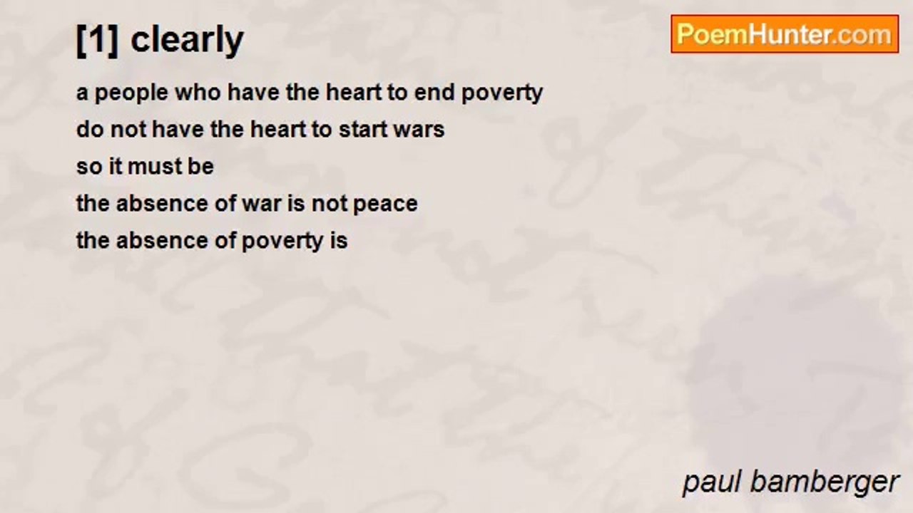 Paul Bamberger on True Peace: Ending Poverty vs. Avoiding War ✨