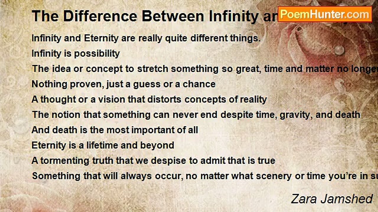 Zara Jamshed - The Difference Between Infinity and Eternity