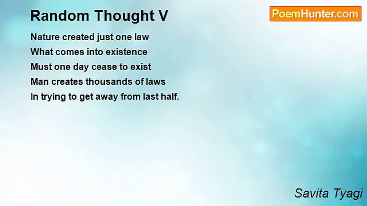 Savita Tyagi - Random Thought V