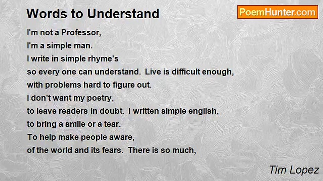 Tim Lopez - Words to Understand