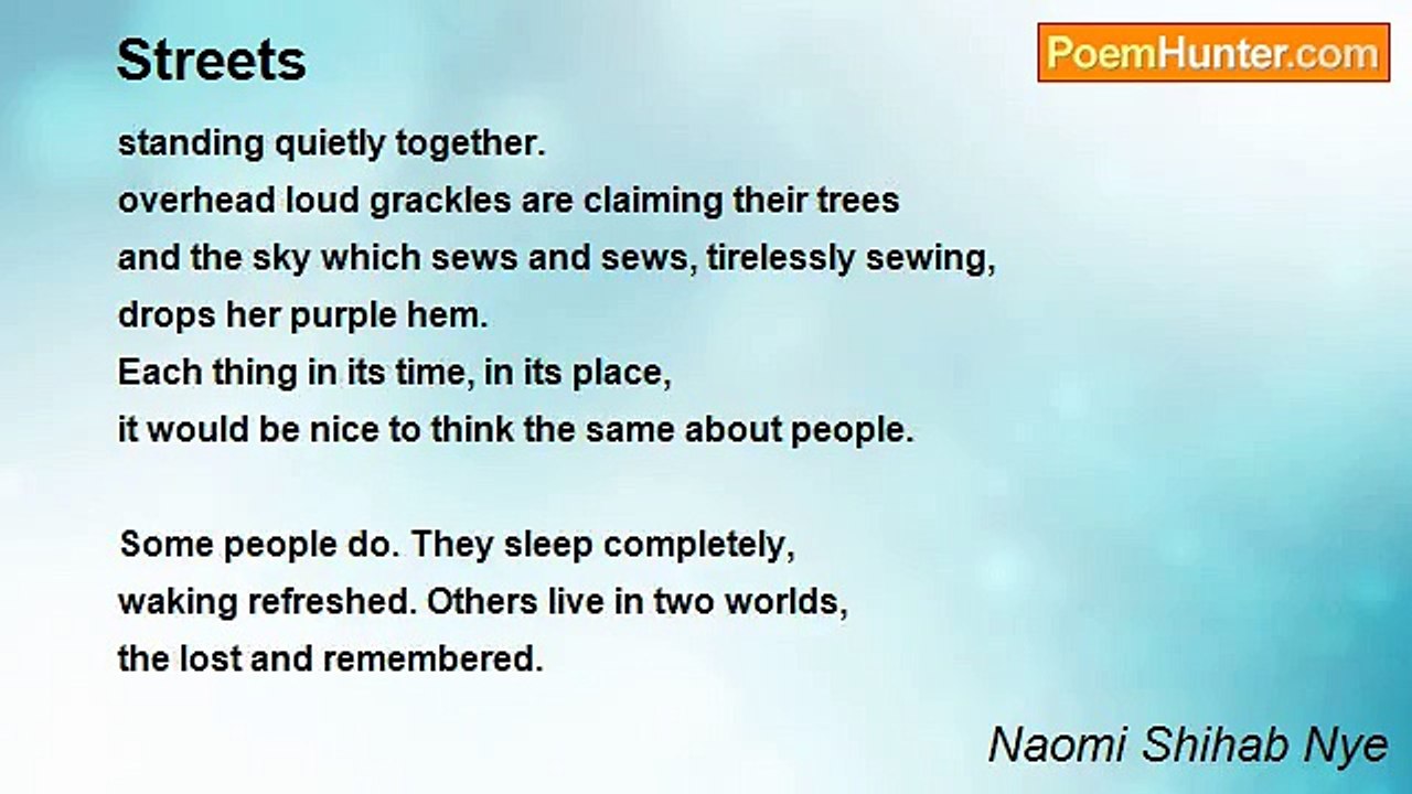 Naomi Shihab Nye - Streets