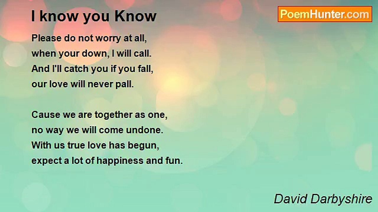 David Darbyshire - I know you Know