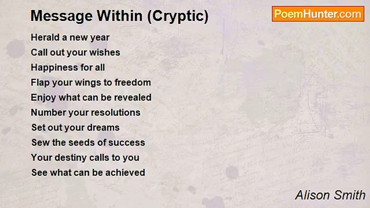 Alison Smith - Message Within (Cryptic)