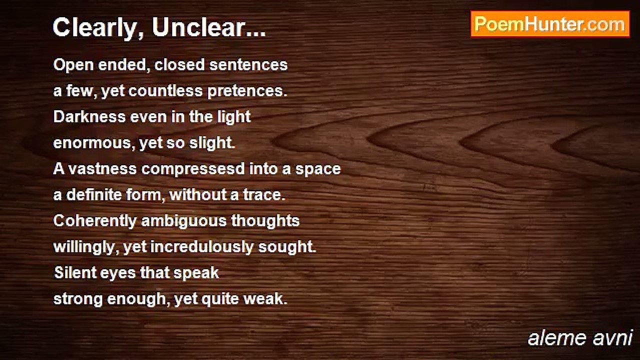 aleme avni - Clearly, Unclear...
