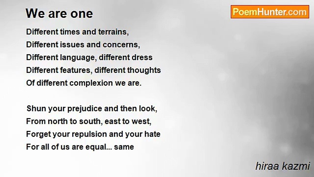 hiraa kazmi - We are one