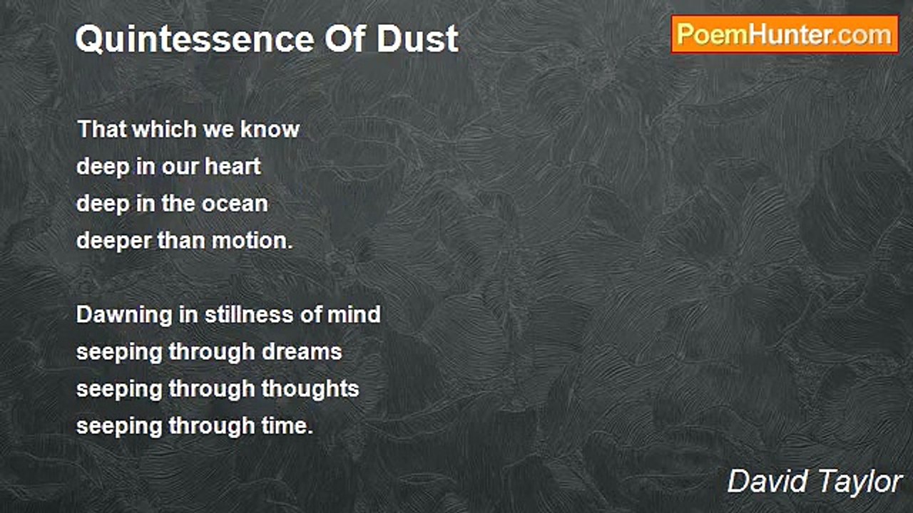 David Taylor - Quintessence Of Dust
