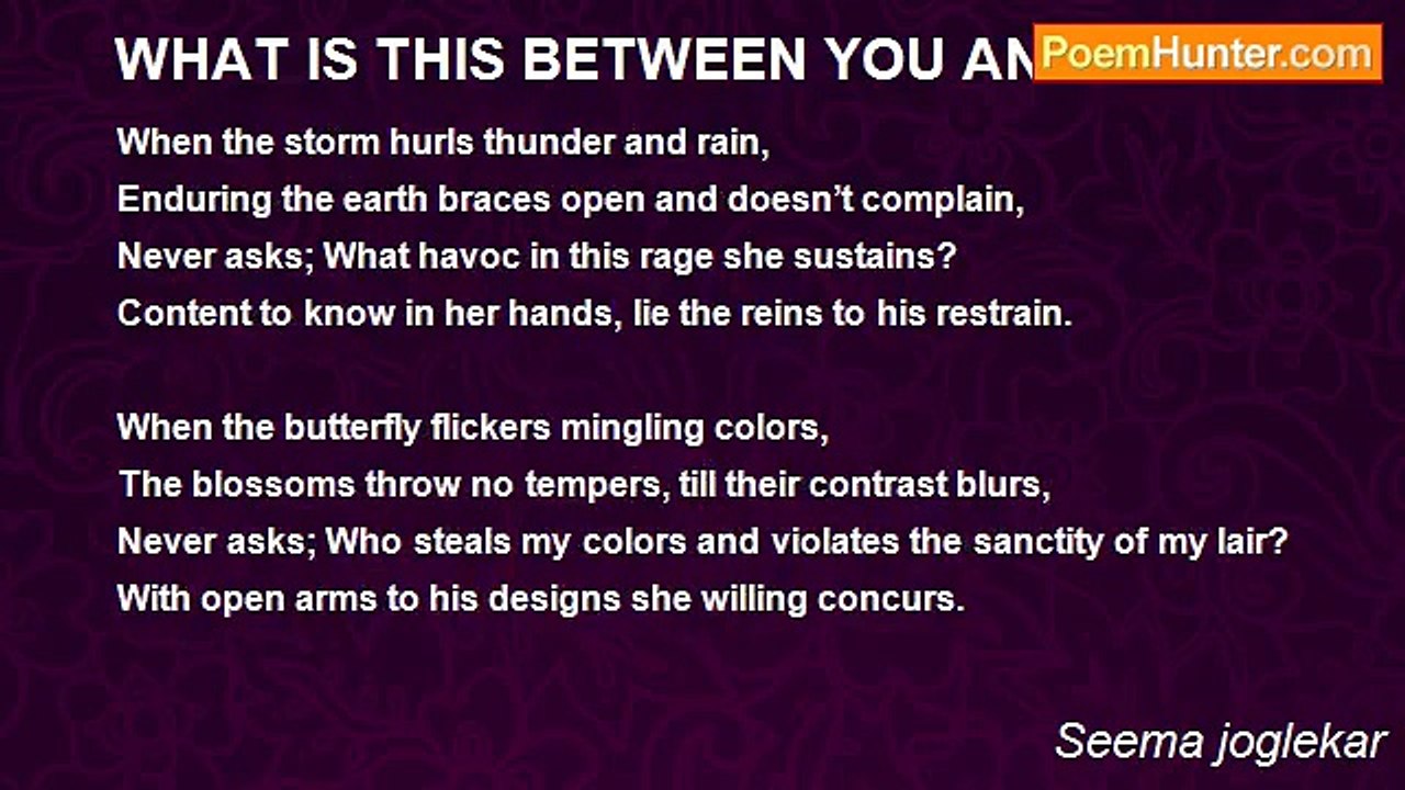 Seema joglekar - WHAT IS THIS BETWEEN YOU AND ME?