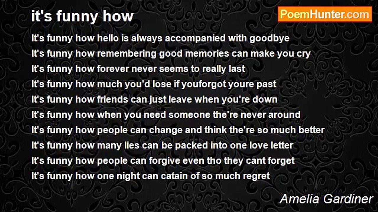 Amelia Gardiner - it's funny how