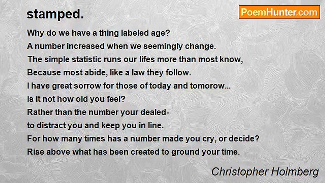 Christopher Holmberg - stamped.