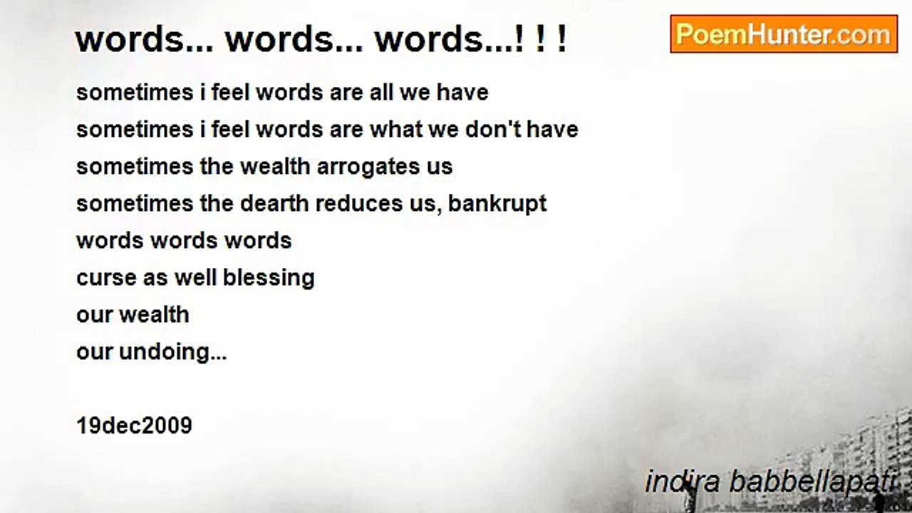 indira babbellapati - words... words... words...! ! !