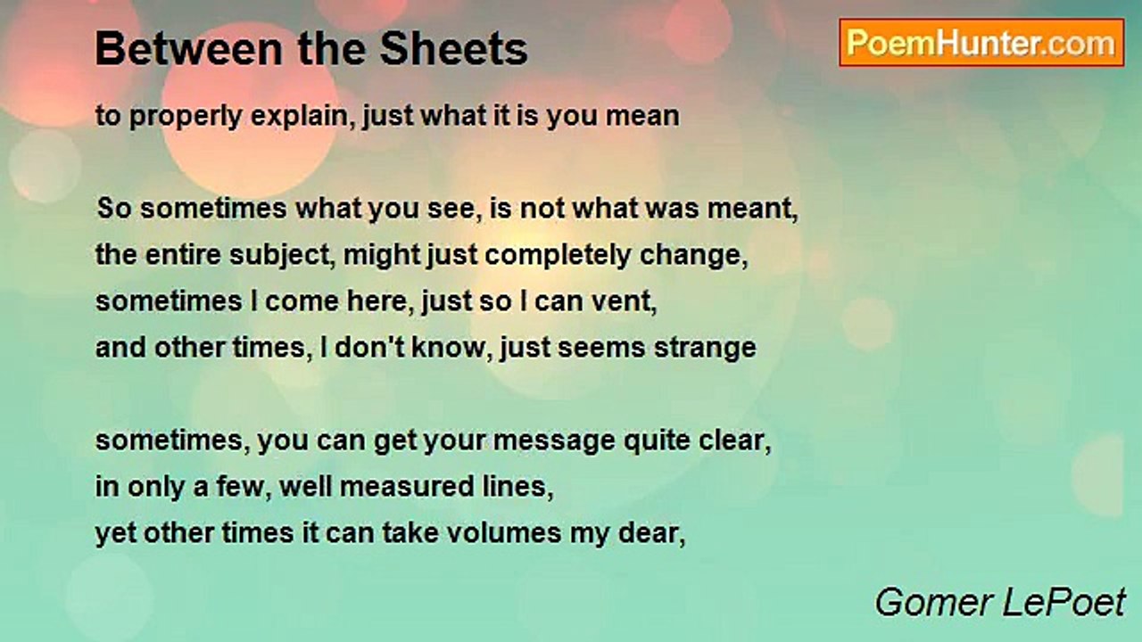 Gomer LePoet - Between the Sheets