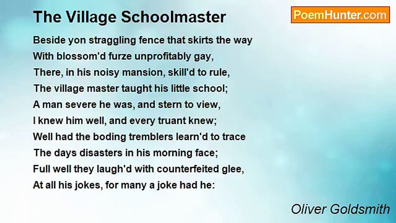Oliver Goldsmith - The Village Schoolmaster