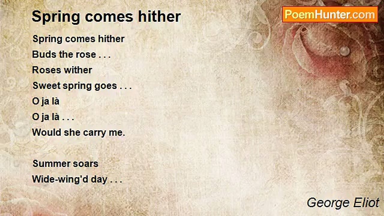 George Eliot - Spring comes hither