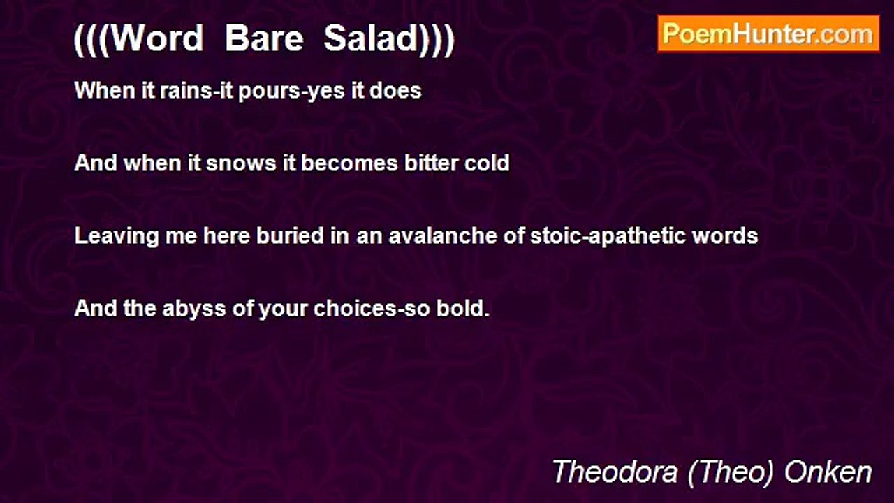 Theodora (Theo) Onken - (((Word  Bare  Salad)))