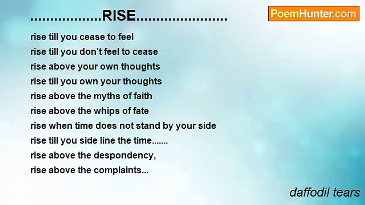 daffodil tears - ..................RISE.......................