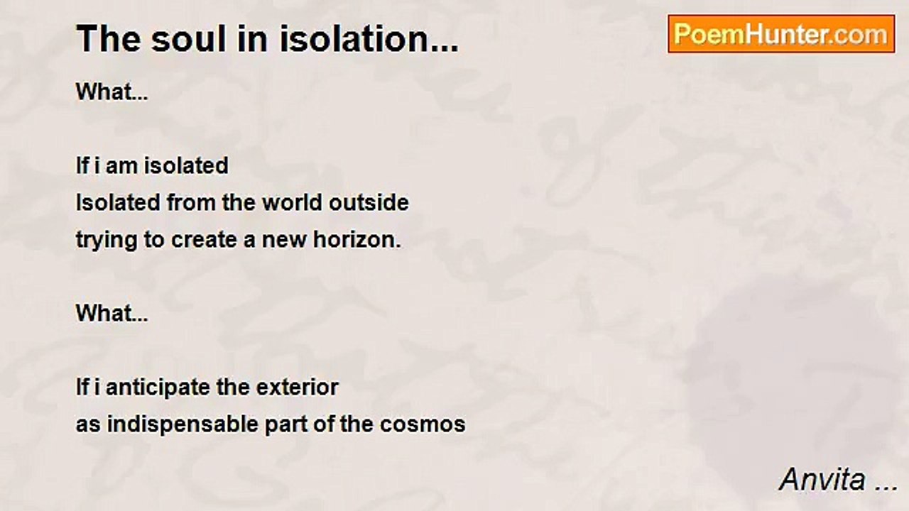 Anvita ... - The soul in isolation...