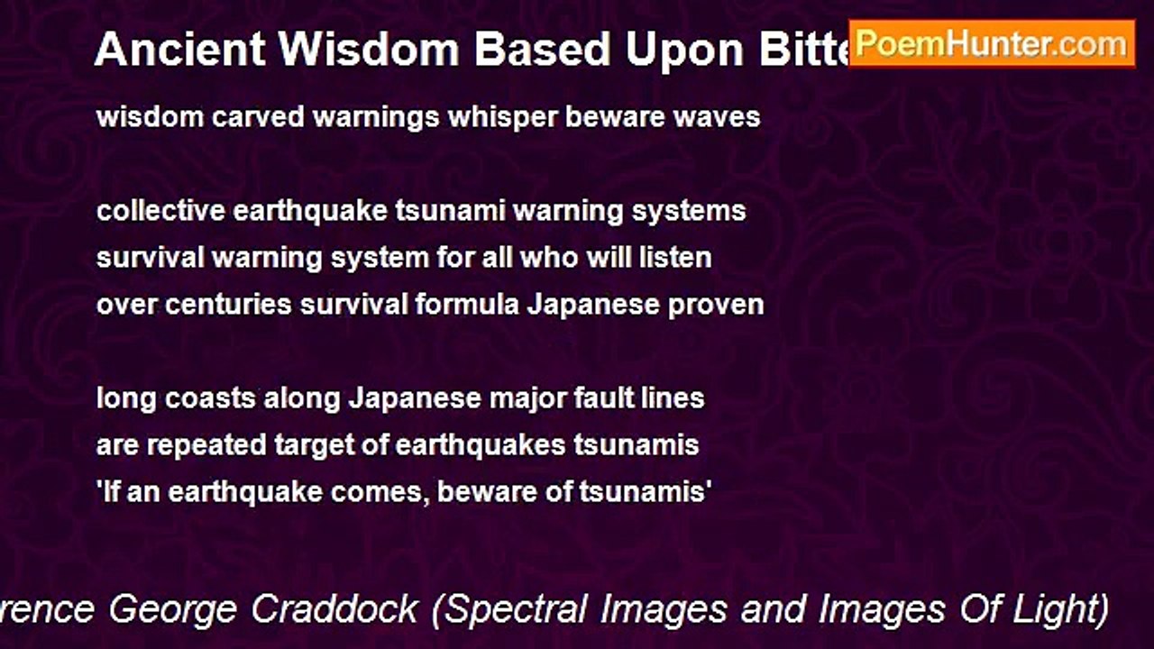 Terence George Craddock (Spectral Images and Images Of Light) - Ancient Wisdom Based Upon Bitter Truth