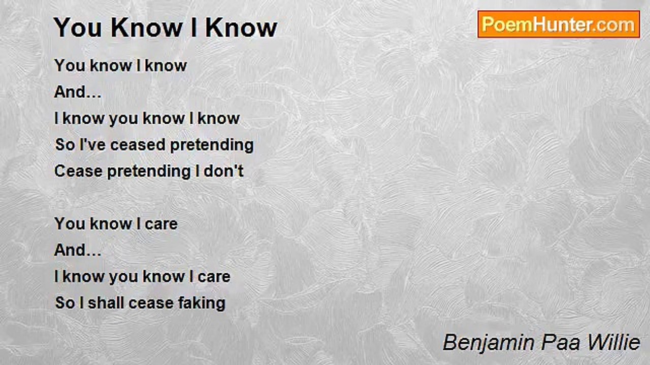 Benjamin Paa Willie - You Know I Know