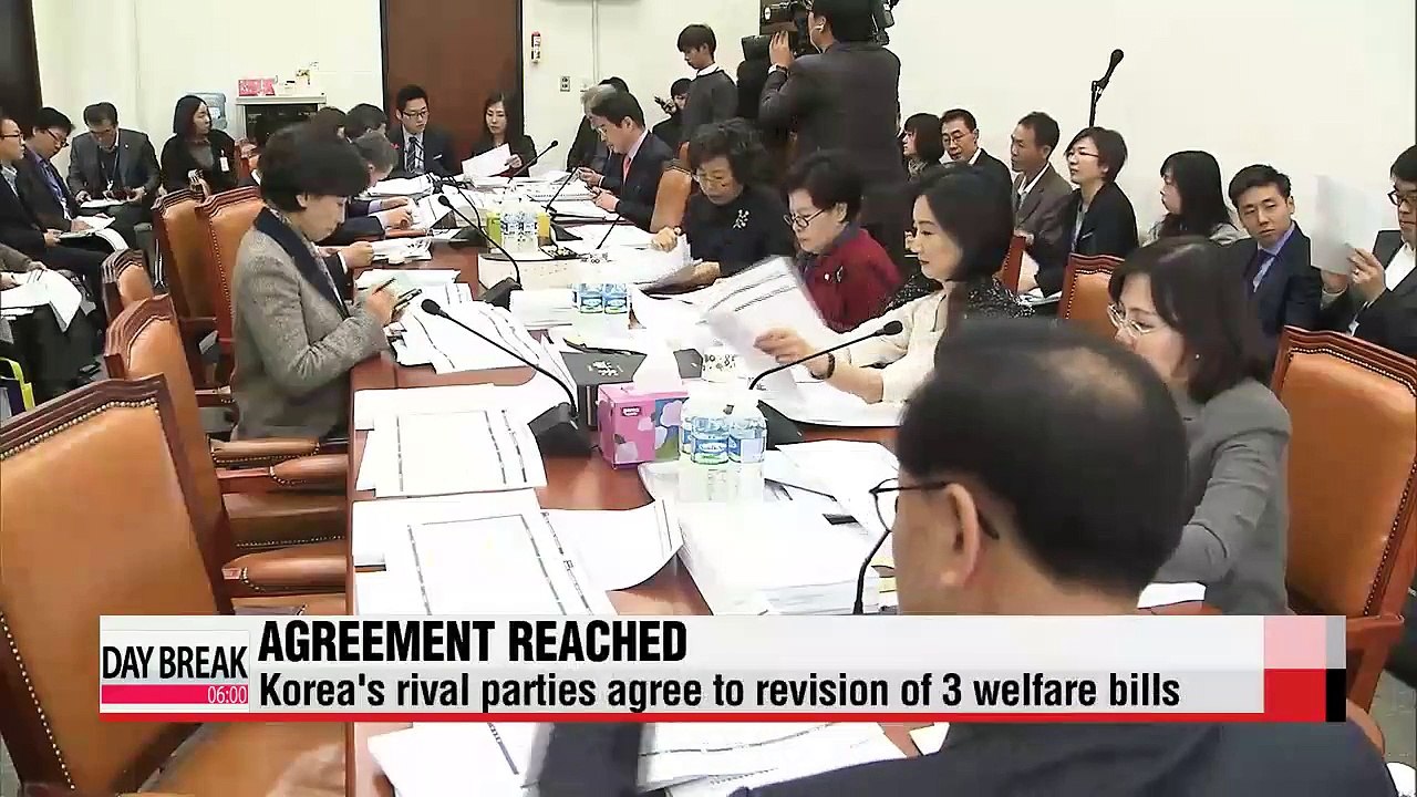 Korea's rival parties agree to revision of 3 welfare bills
