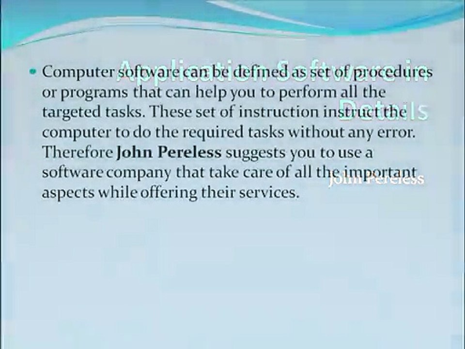 John Pereless on the Evolution and Purpose of Application Software 🚀