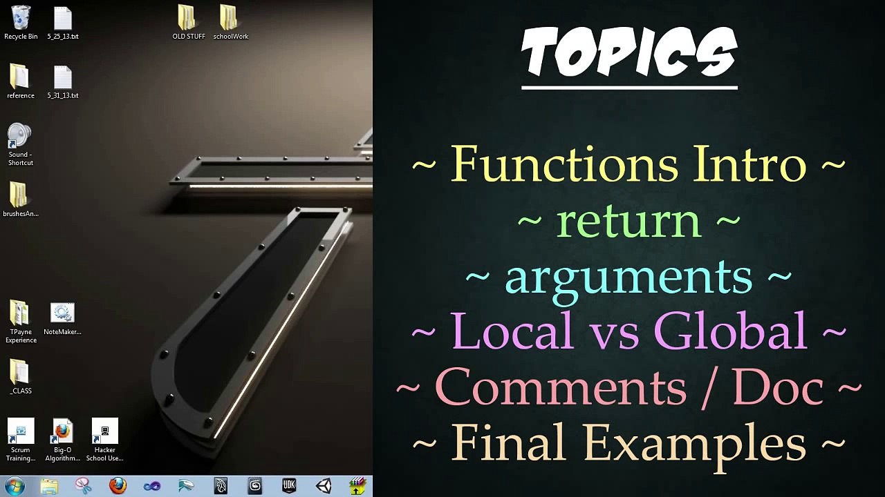 Let's Learn Python - Basics #6 of 8 - Functions