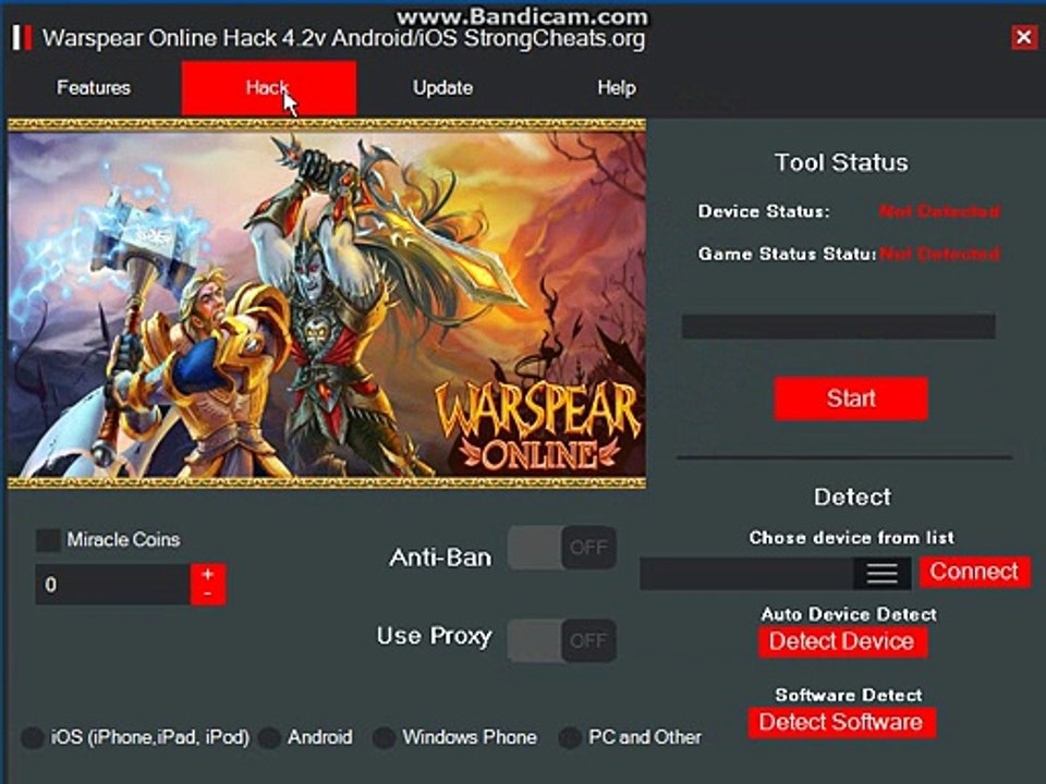 Warspear Online Hack Tools Android/iOS PC