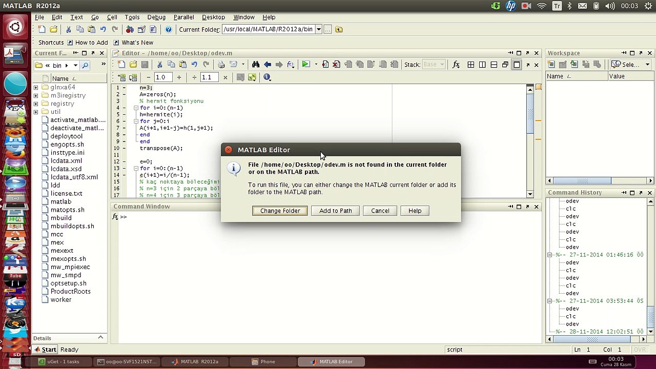 matlab hermit function