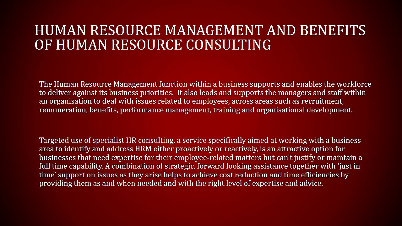 HBA consulting December 2014 overview of key services