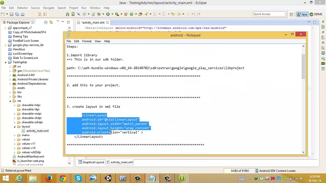 Add Admob ads to Android project