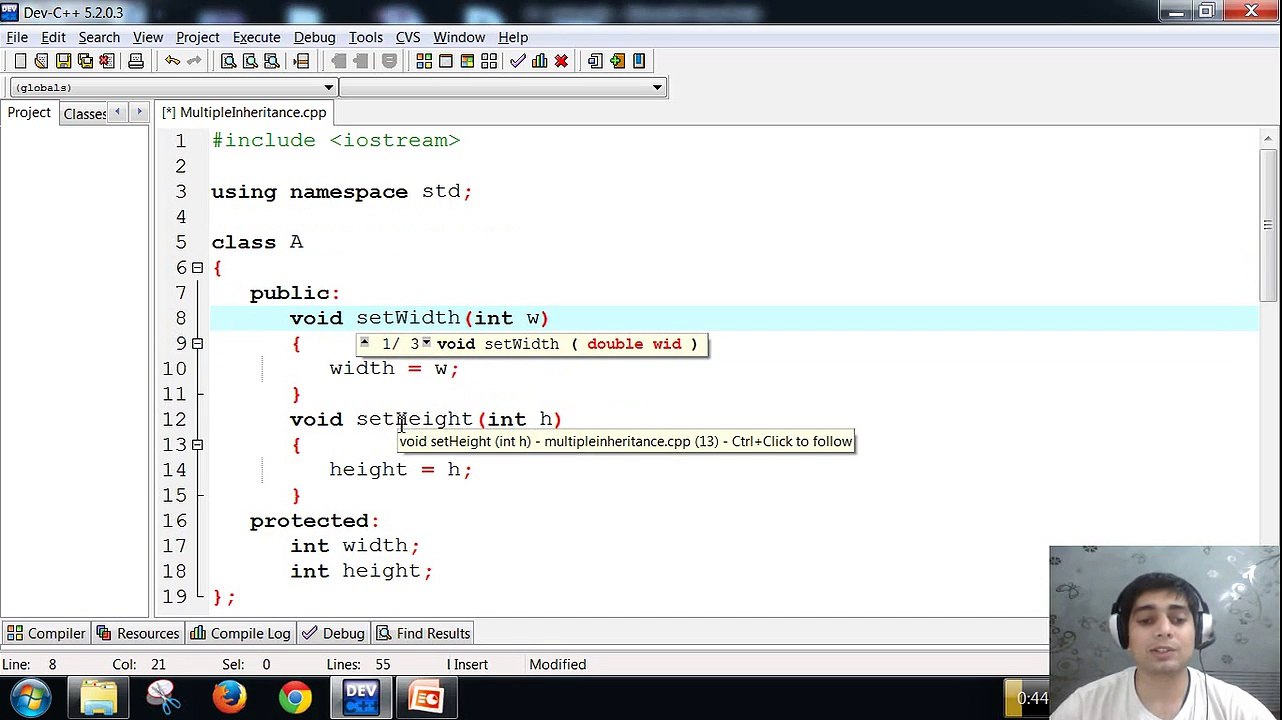 Multiple inheritance in c++ programming