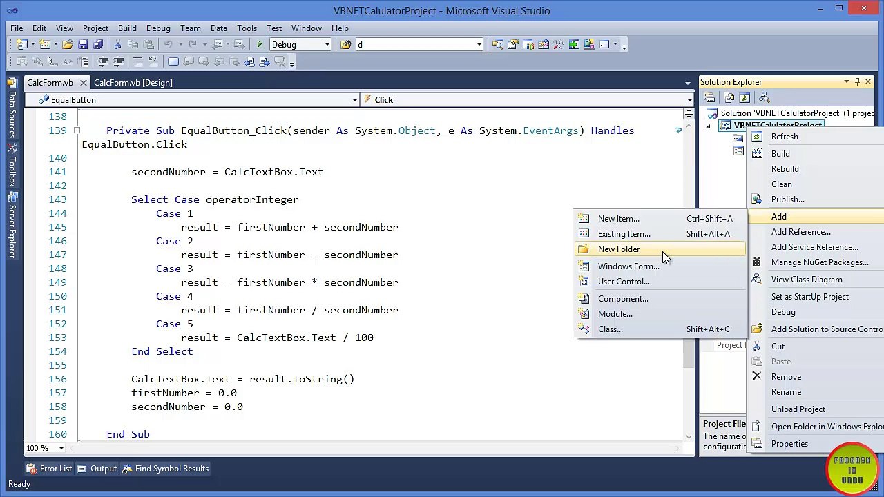 Project (VB.NET) - Calculator Application In Urdu - Finishing Touches (Video 3)
