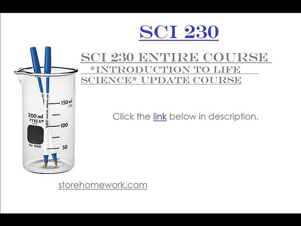 SCI 230 Week 9 Capstone Checkpoint